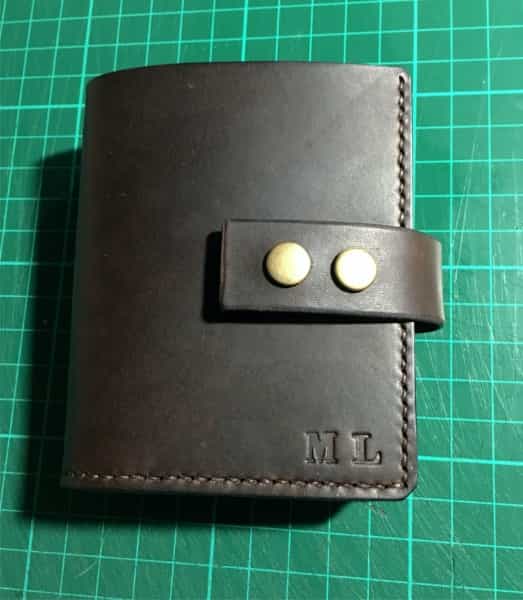 Personalised black leather wallet