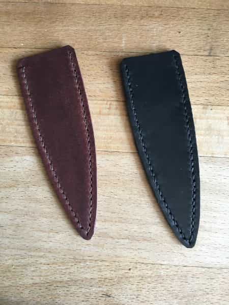 Black and brown leather sgian dubh sheaths