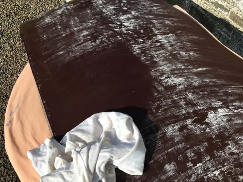 bridal butt leather being cleaned