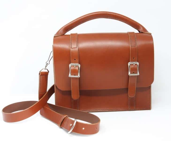Leather A5 satchel shoulder bag