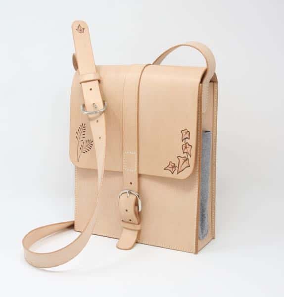 Front of artist's sketch bag against white background
